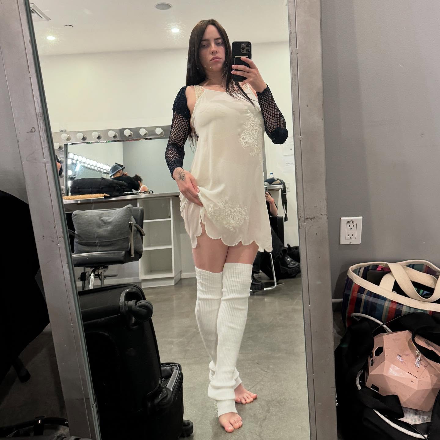 A mirror selfie of Billie Eilish