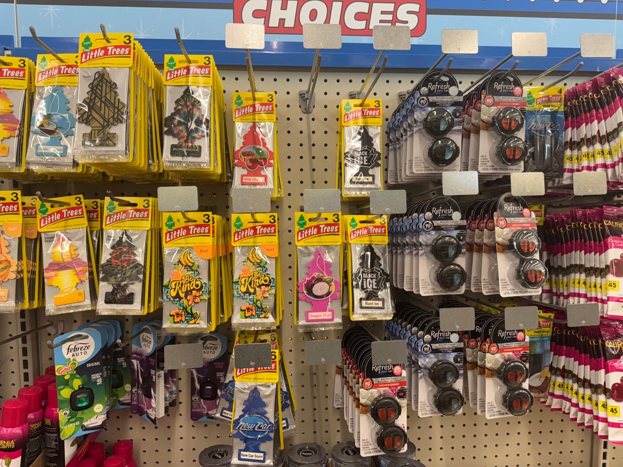 Air fresheners on display at Dollar Tree