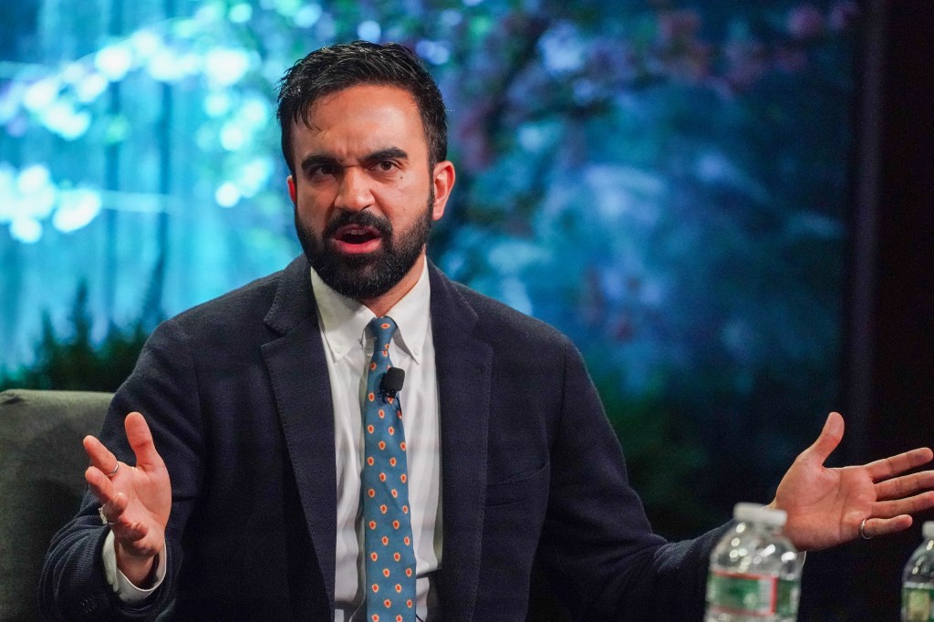 NYC mayoral candidate Zohran Mamdani speaking at a panel.