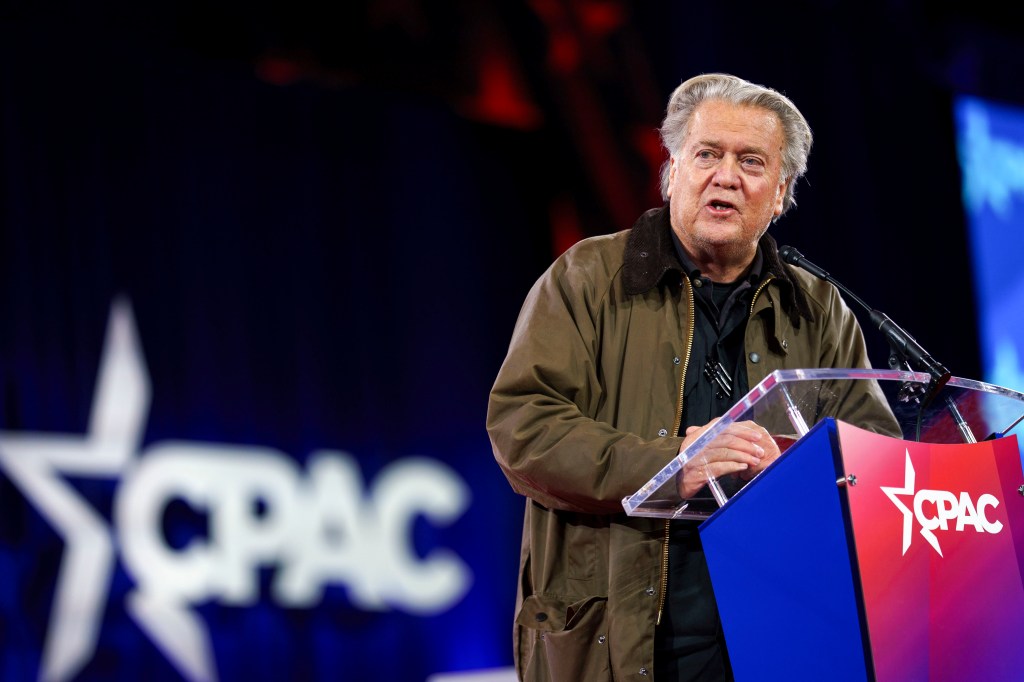 Steve Bannon speaking at CPAC.