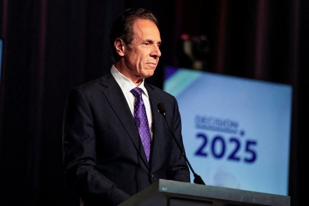 Andrew Cuomo at a 2025 mayoral debate.