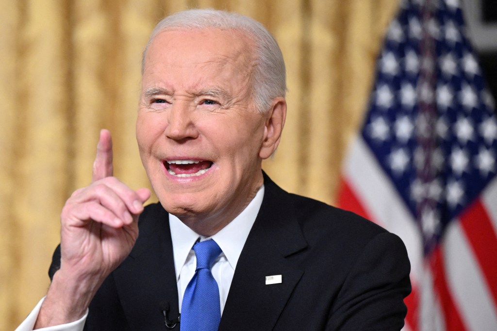 President Biden delivering a farewell address from the Oval Office.
