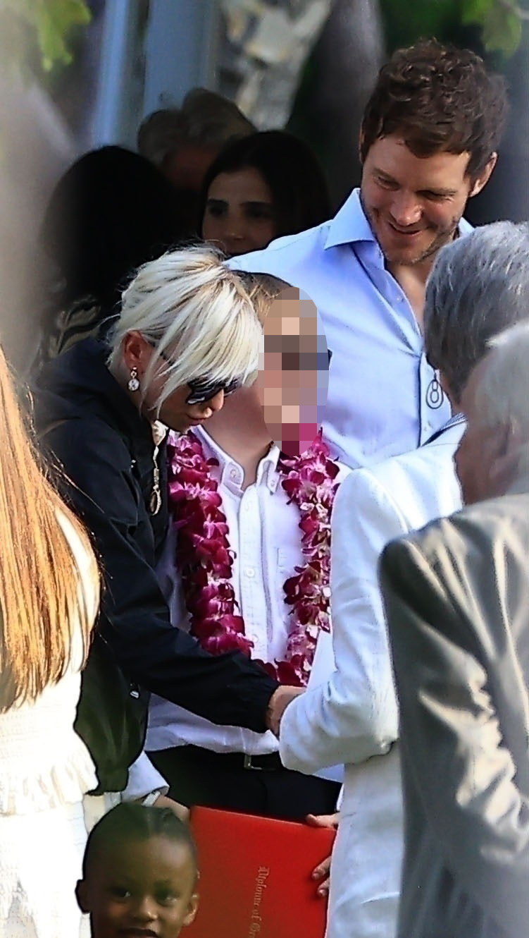 Anna Faris and Chris Pratt at their son Jack's 6th grade graduation in LA in June 2025