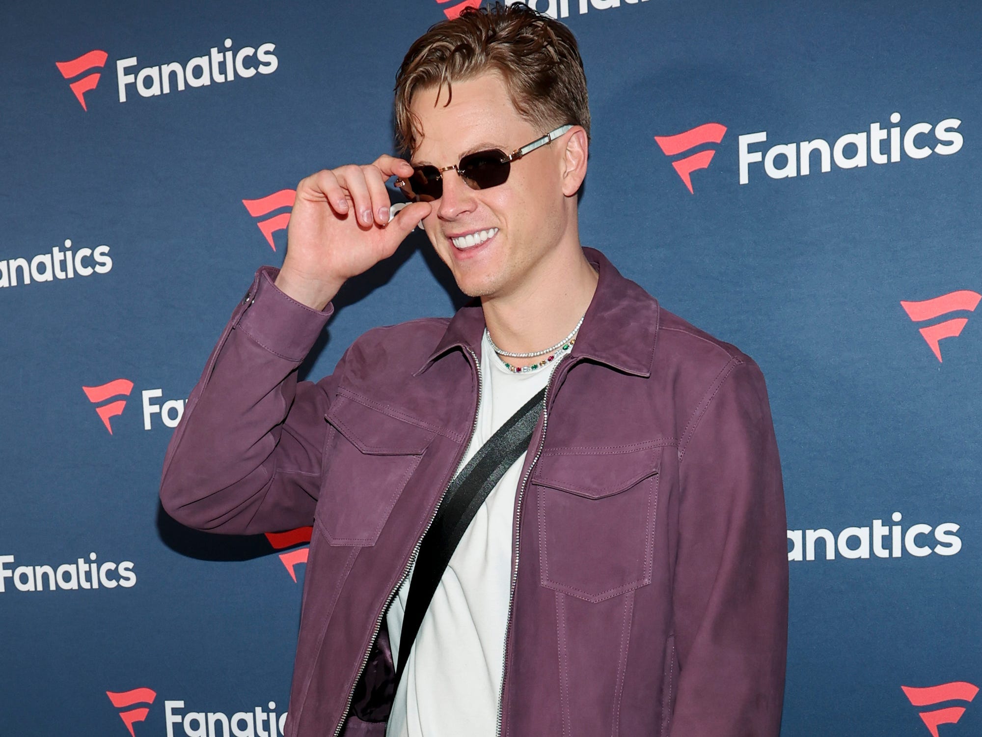 Joe Burrow at Michael Rubin's 2024 Fanatics Super Bowl Party in Las Vegas.