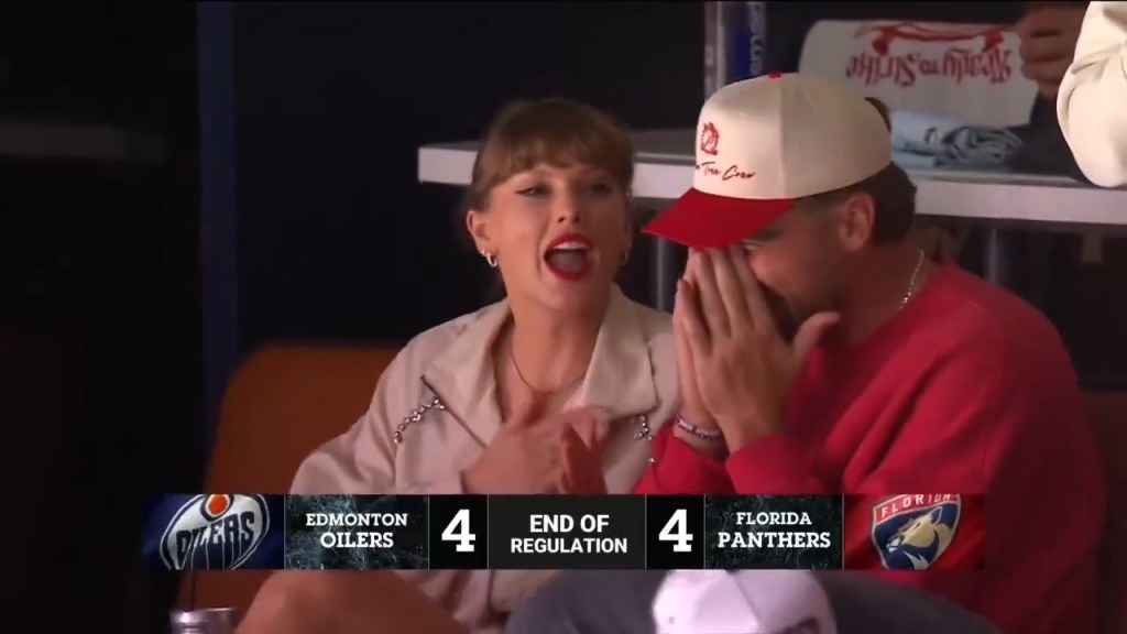 Taylor Swift and Travis Kelce at Thursday's Stanley Cup Finals
