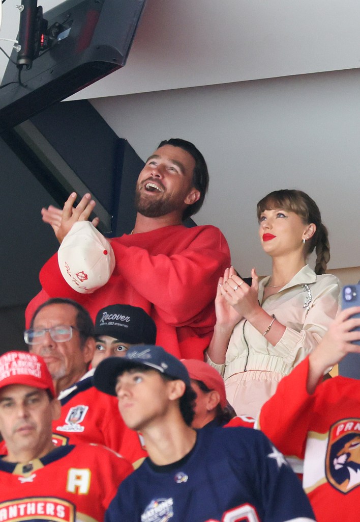 Taylor Swift and Travis Kelce at Thursday's Stanley Cup Finals