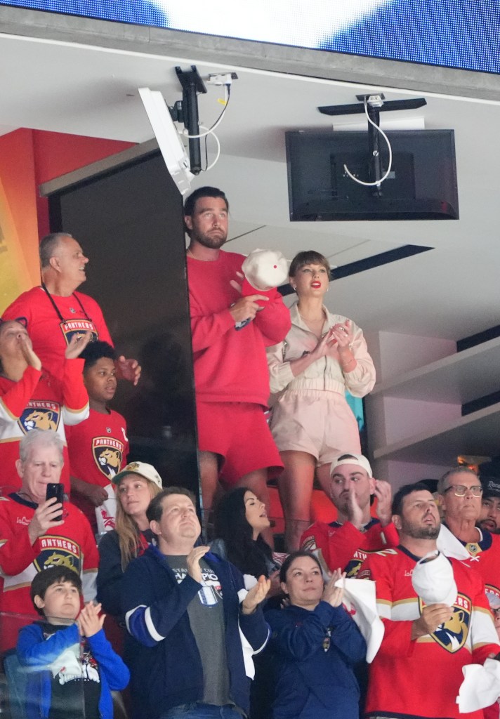 Taylor Swift and Travis Kelce at Thursday's Stanley Cup Finals