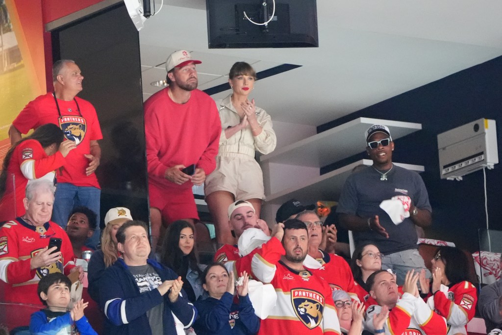 Taylor Swift and Travis Kelce at Thursday's Stanley Cup Finals