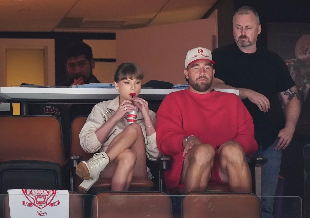 Taylor Swift and Travis Kelce at Thursday's Stanley Cup Finals