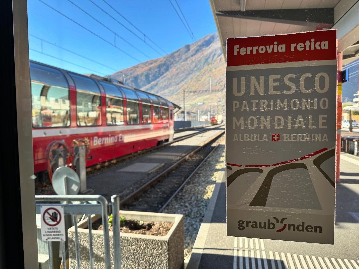 Bernina Express UNESCO heritage sign