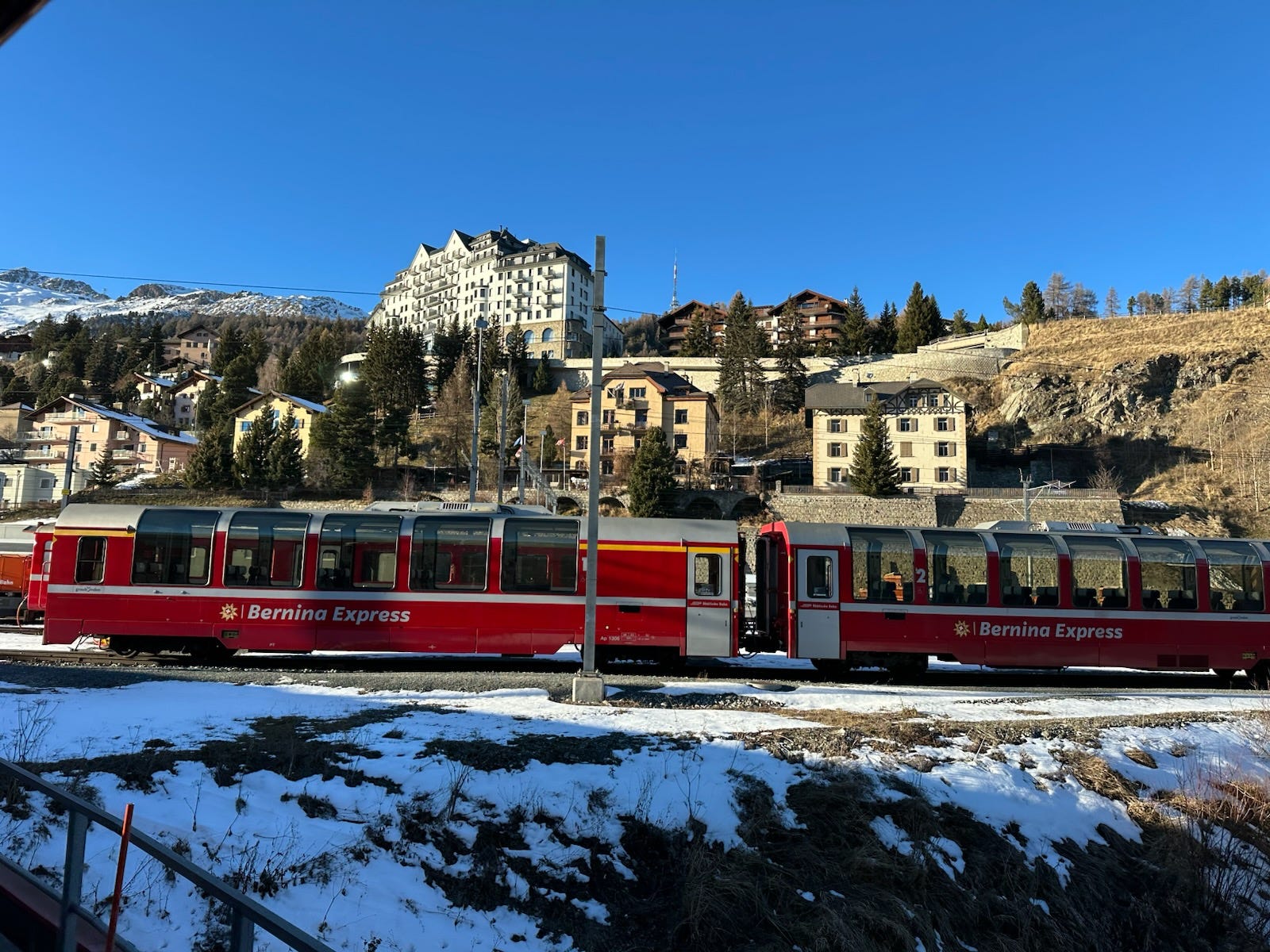 Bernina Express in St Moritz