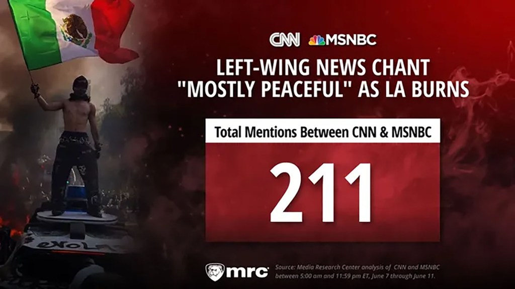 Graphic showing CNN and MSNBC's use of 