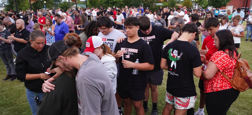 After two teachers and two students were shot and killed at Apalachee High School in Winder, Georgia, on Sept. 4, 2024, students, faculty and community members gathered for a vigil.