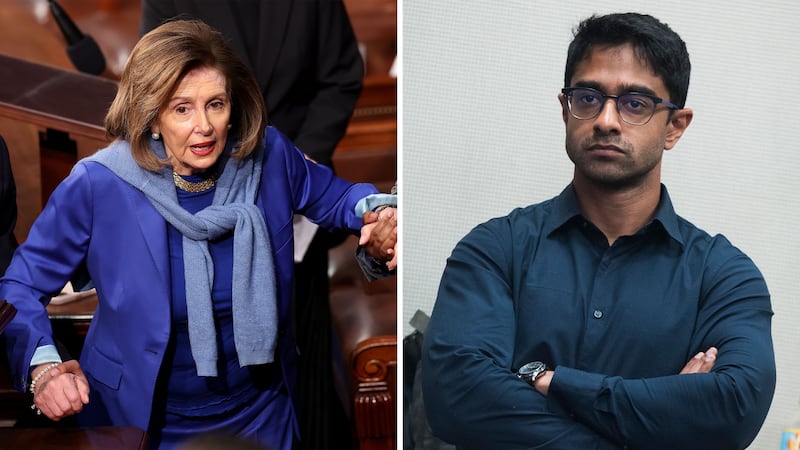 Nancy Pelosi and Saikat Chakrabarti