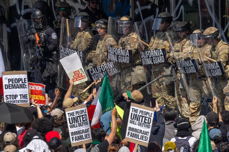 National Guard troops at Los Angeles protests.