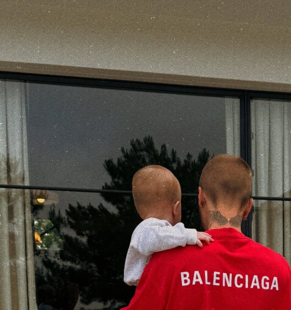 Justin Bieber and son via Instagram in June 2025