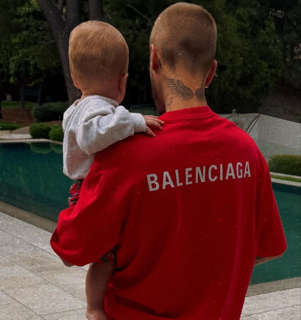 Justin Bieber and son via Instagram in June 2025