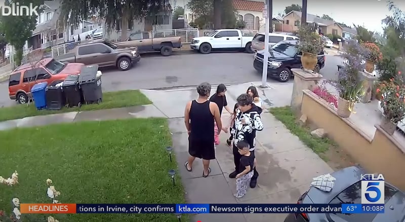 Sabrina Medina’s family waited in their driveway as ICE raided their home, she told KTLA. The family lives in Huntington Park, which is in Los Angeles County.