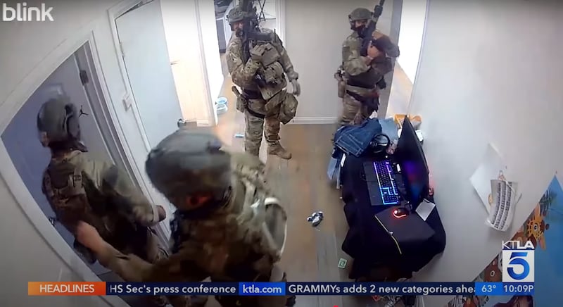 ICE agents went room by room in Sabrina Medina’s home, she said. Footage shows they were masked and armed with rifles.