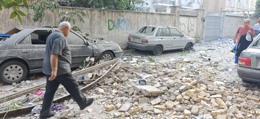 Damage from Israeli strikes on June 13, 2025 in Tehran, Iran.