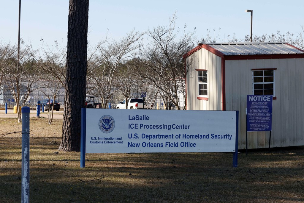 LaSalle ICE Processing Center sign, U.S. Department of Homeland Security, New Orleans Field Office.