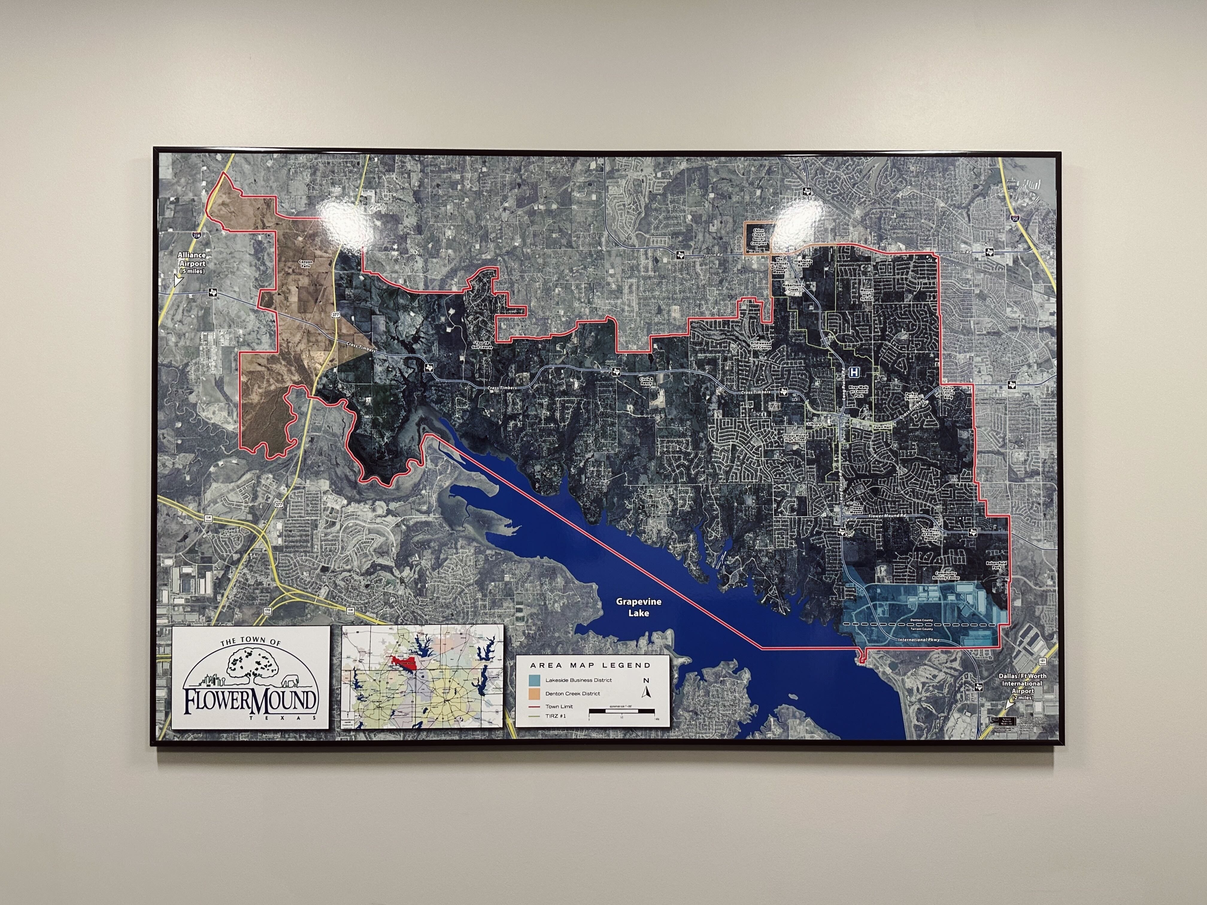 A map of the town of Flower Mound.
