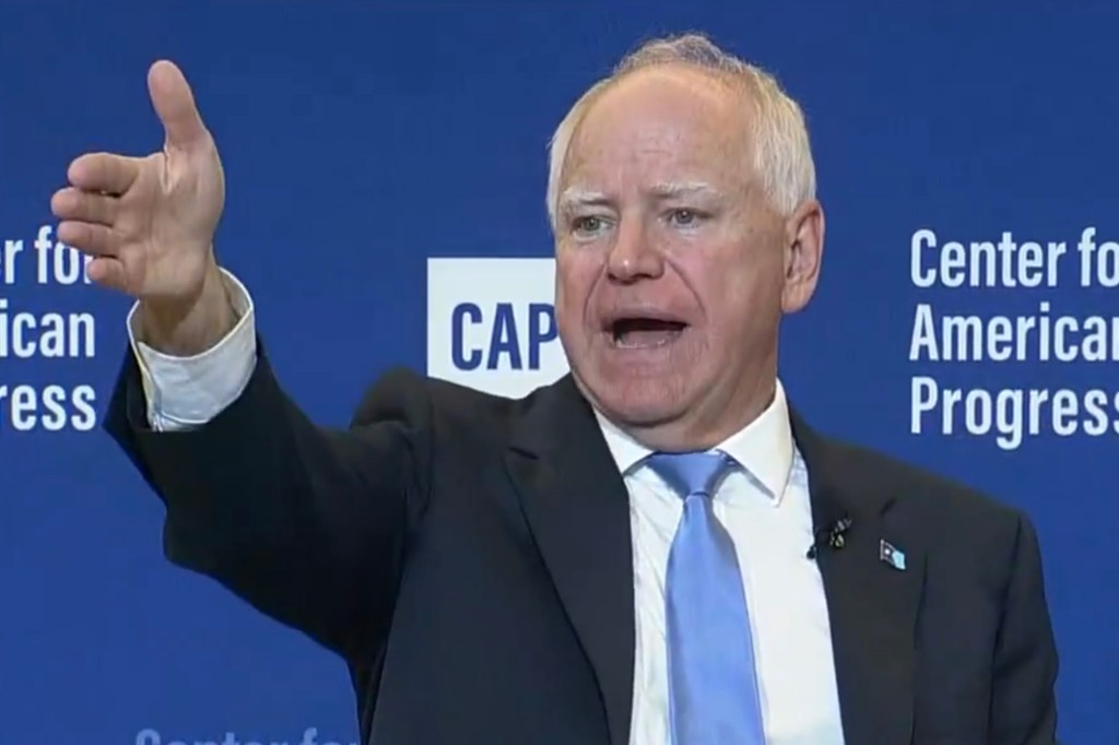 Governor Tim Walz speaking at an event.
