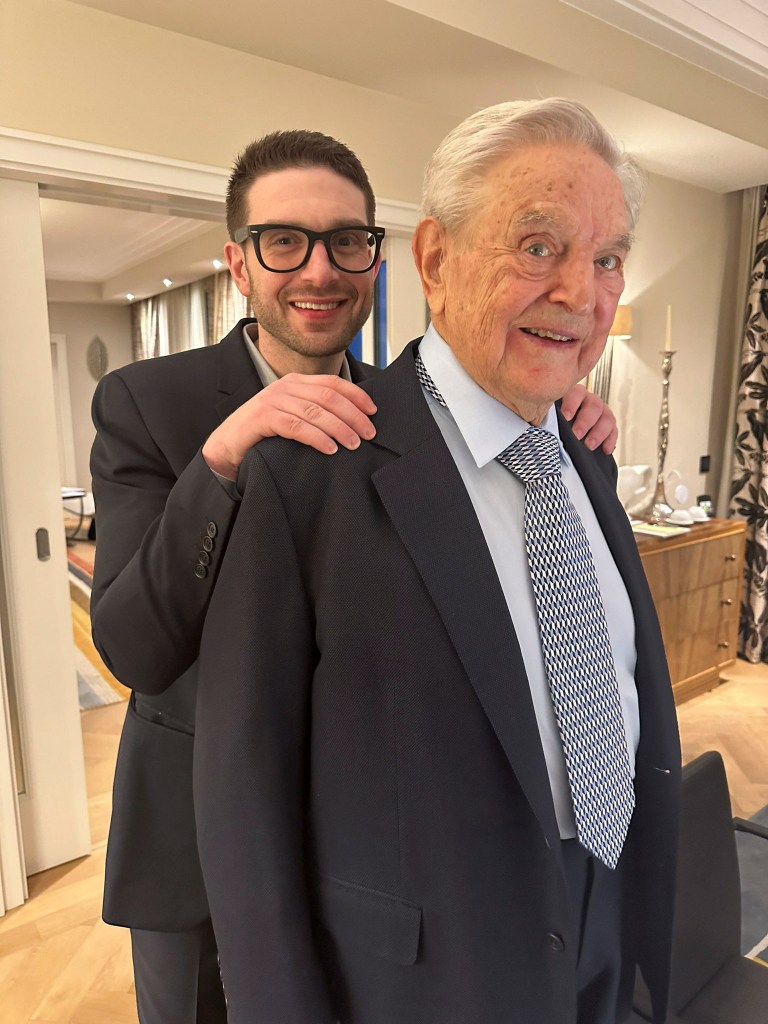 George Soros and his son, Alexander Soros.