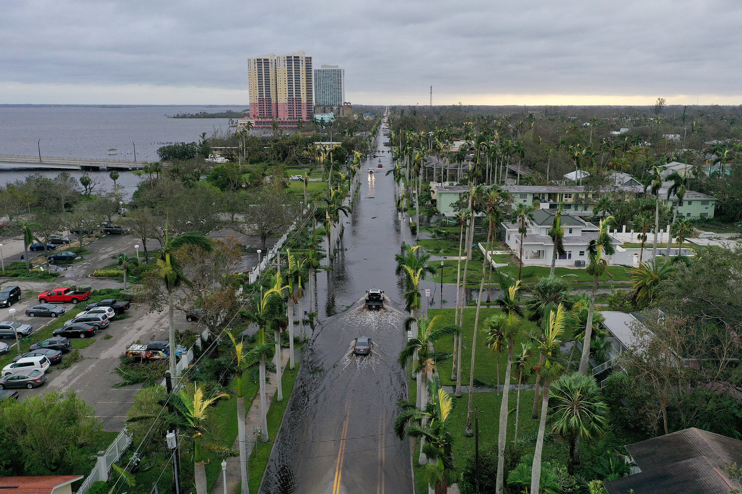 Florida streets flooded during Hurricane Ian