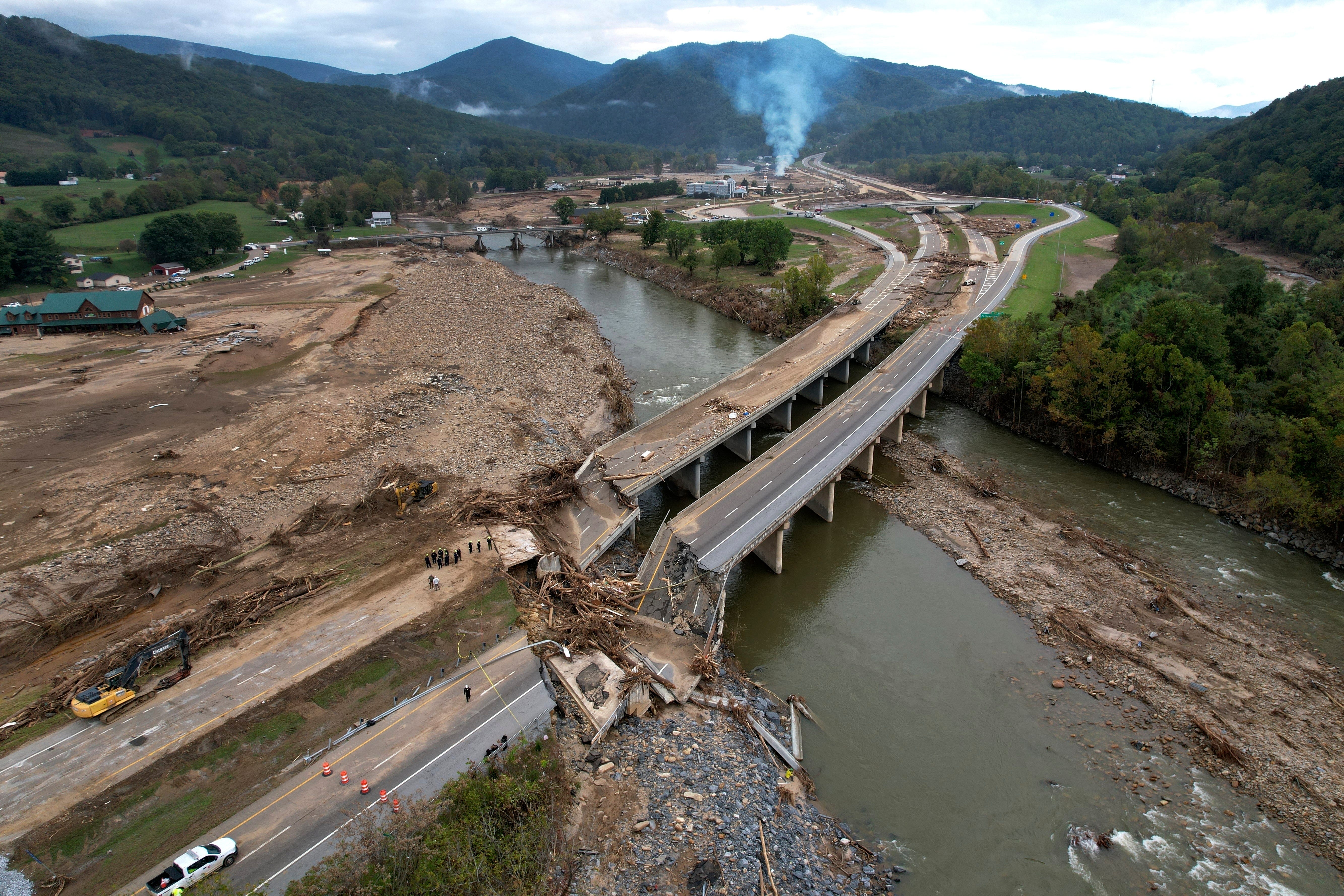 aftermath of hurricane helene in north carolina