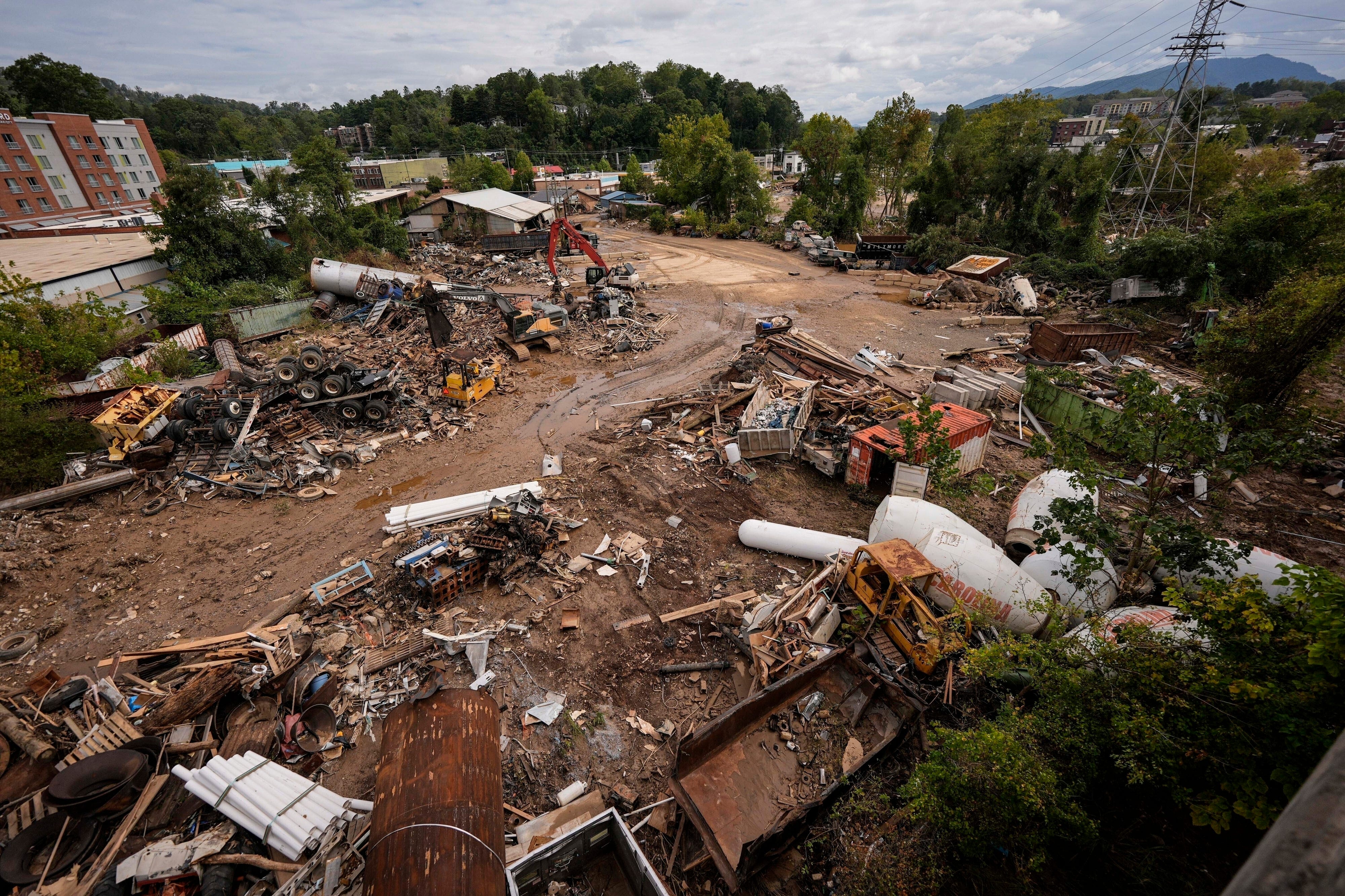 aftermath of hurricane helene in asheville, north carolina