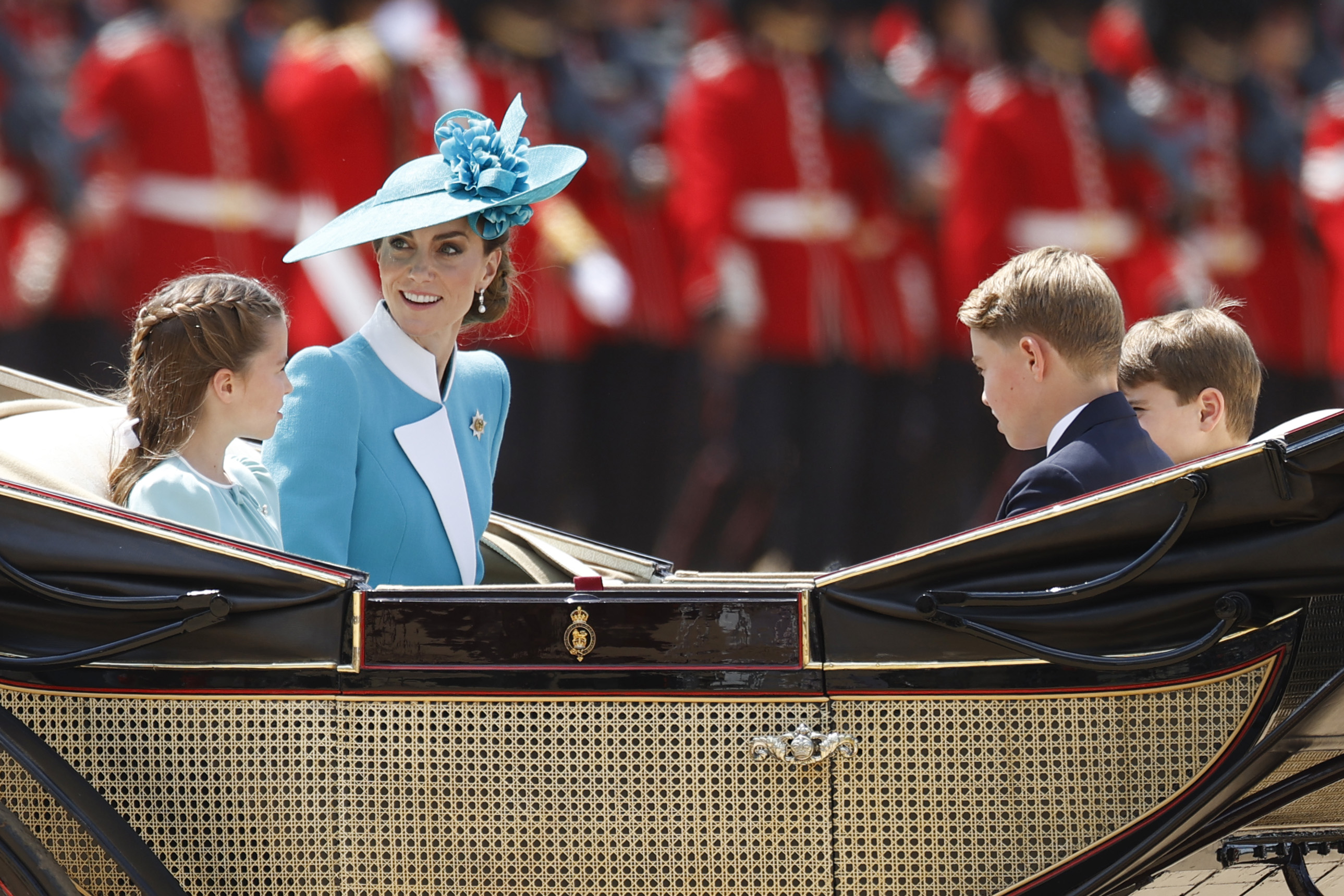 Kate Middleton and Princess Charlotte, Prince George and Prince Louis at Trooping the Colour 2025.