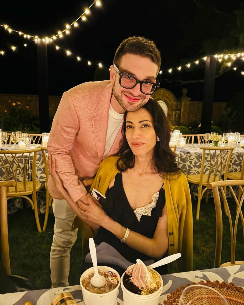 Huma Abedin and Alex Soros eating ice cream. 