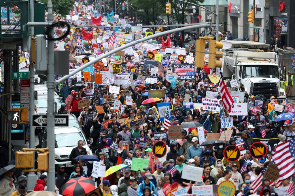 Protest against President Trump in New York City.