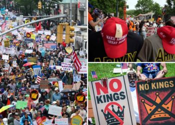 Massive ‘No Kings’ protesters sweep New York City and across US amid celebration of Army’s 250th bday