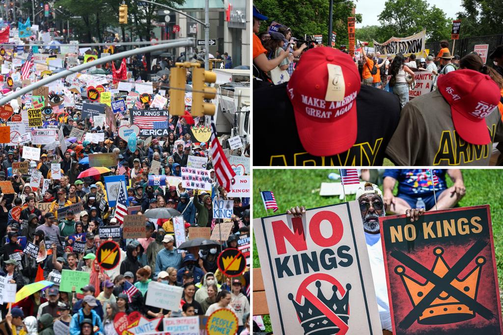 Massive ‘No Kings’ protesters sweep New York City and across US amid celebration of Army’s 250th bday
