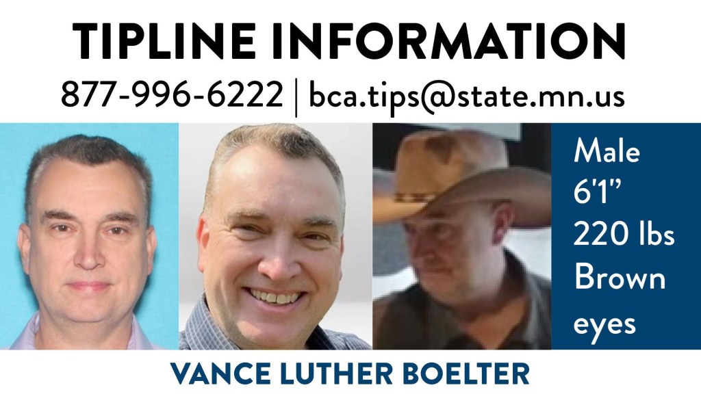 Wanted poster for Vance Luther Boelter: three photos, physical description, and tipline information.