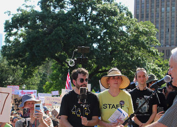 Democrat Congressman Speaks at Texas Capitol During ‘No Kings’ Rally, Protester Waives 8647 Sign in His Face