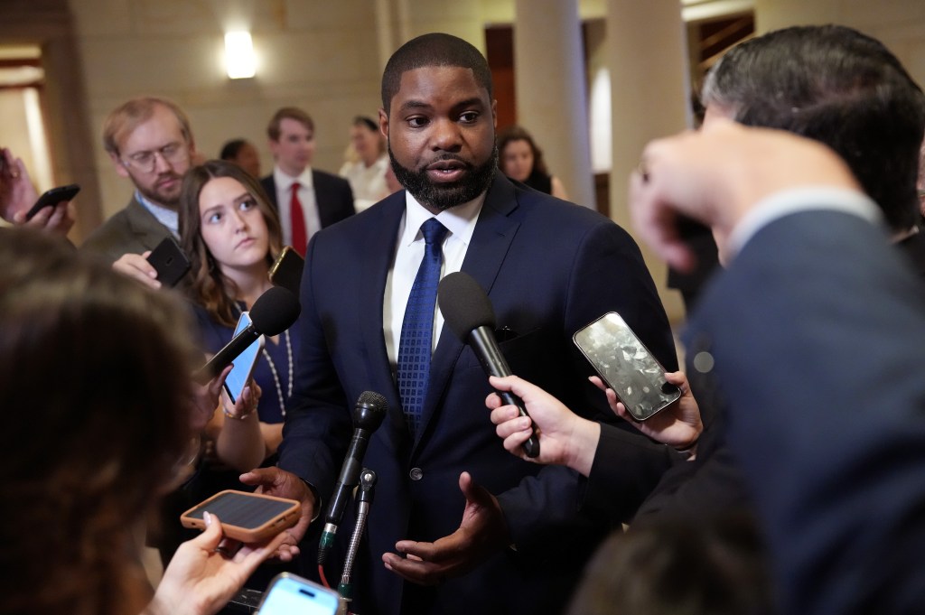 Rep. Byron Donalds speaking to reporters at the US Capitol.