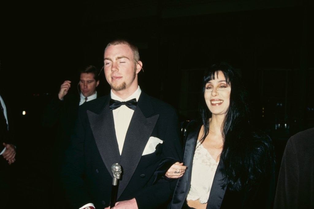 Elijah Blue Allman and his mother American singer and actress Cher attend the 5th Annual Fire and Ice Ball to Benefit Revlon UCLA Women Cancer Center on December 7, 1994 at the 20th Century Fox Studios in Century City, Calif