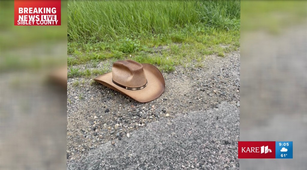 Cowboy hat found near roadside in Sibley County.
