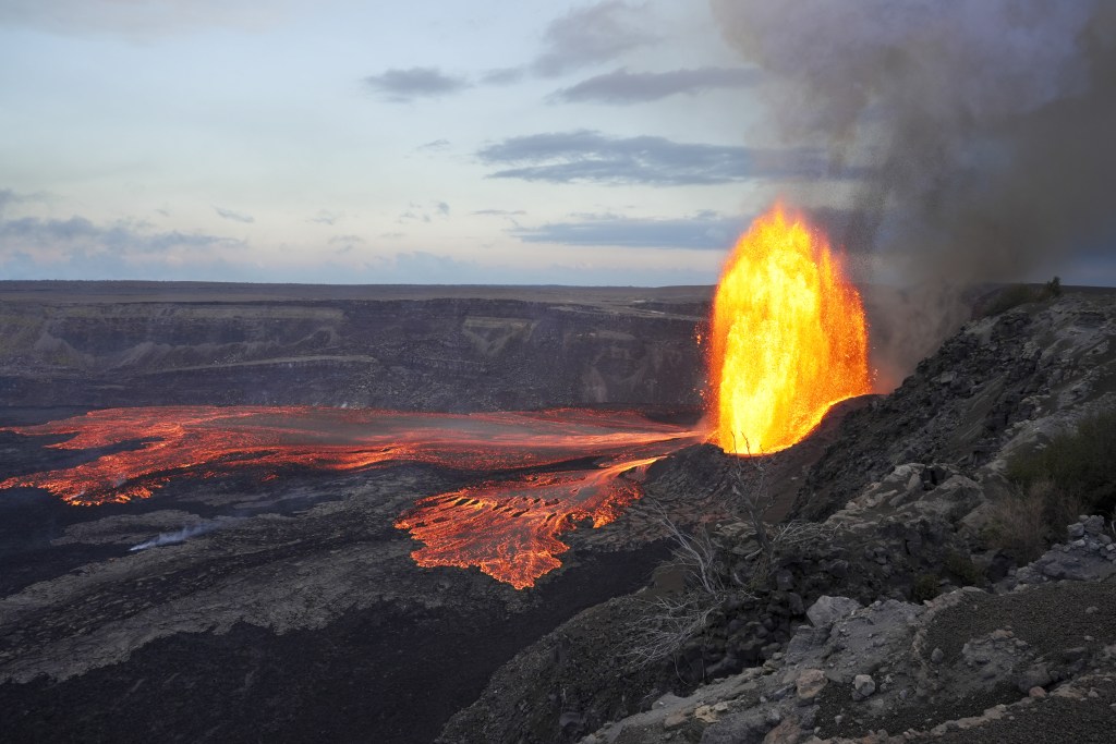 Kilauea volcano erupting in Hawaii.