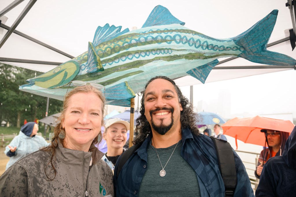 Tracey Brown, president of Riverkeeper, and Alexander Sterling, founder and CEO of A Turtle Island Community, at the celebration.