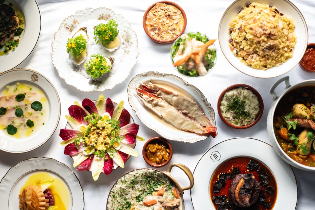 table of food from bistrot de jan