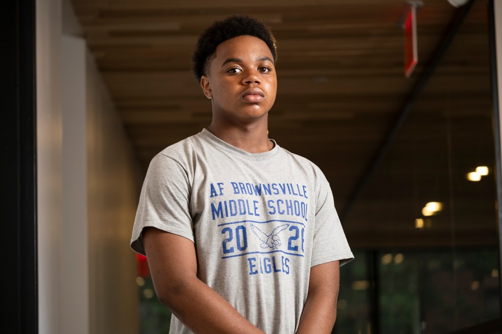 Portrait of Neijee Hunter, a 15-year-old accused of hazing.