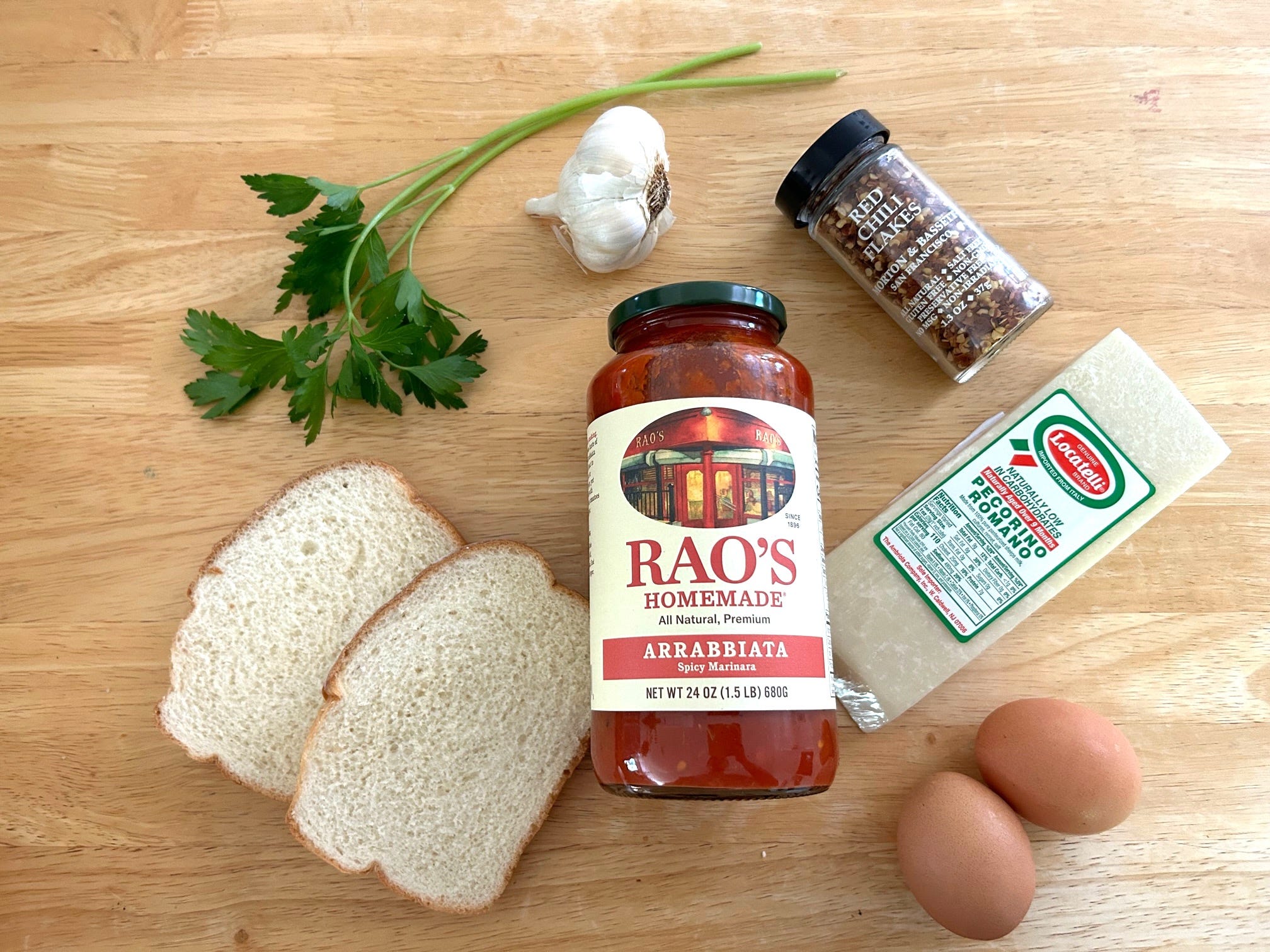 Ingredients for Ina Garten's Eggs in Purgatory