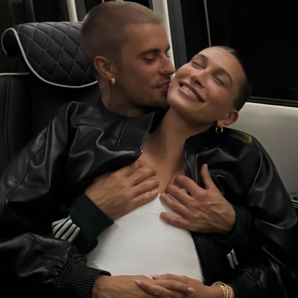 Hailey Bieber and Justin Bieber via Instagram in May 2025