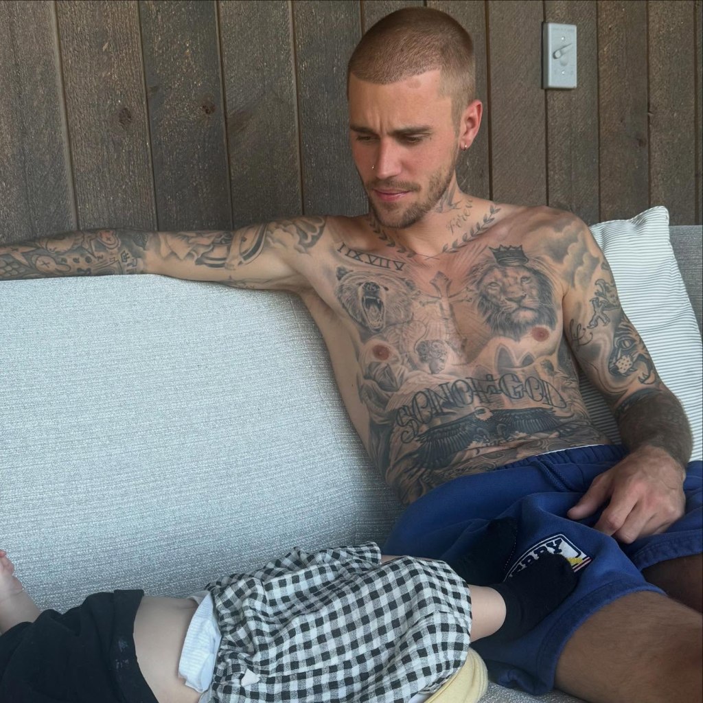 Justin Bieber and son via Instagram in May 2025