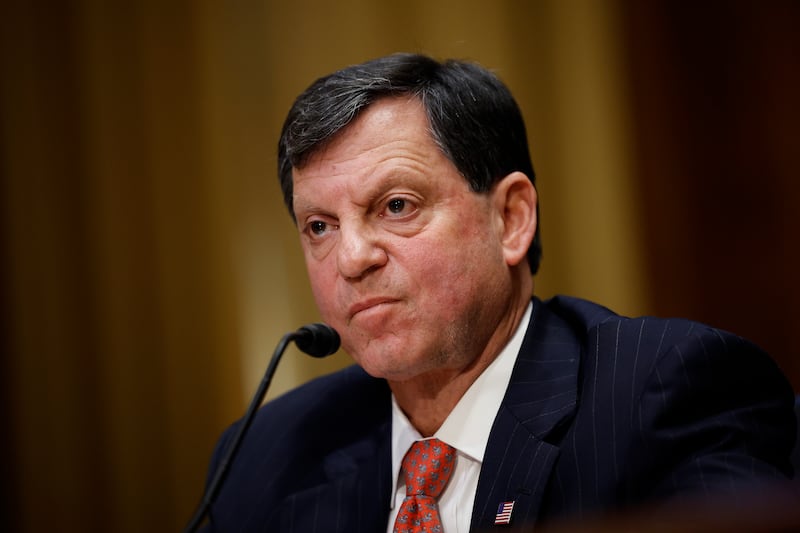 Frank Bisignano, U.S. President Donald Trump’s nominee to be Commissioner of Social Security Administration, testifies at his Senate Finance Committee confirmation hearing at the Dirksen Senate Office Building on March 25.