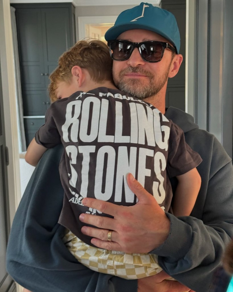 Justin Timberlake cuddles up with his son on Father's Day.
